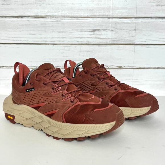 Hoka Anacapa Low GTX Leather Hiking Sneaker Red Shoe Size 11 - Picture 1 of 10